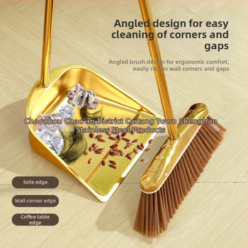 Didmeninė prekyba storinto nerūdijančio plieno šluota, namų apyvokos reikmenimis, auksine šiukšliadėže, šiukšlių kastuvu, šluota, komercinė, vidaus ir lauko įranga