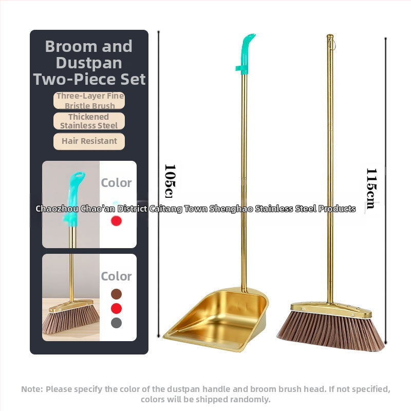 Didmeninė prekyba storinto nerūdijančio plieno šluota, namų apyvokos reikmenimis, auksine šiukšliadėže, šiukšlių kastuvu, šluota, komercinė, vidaus ir lauko įranga