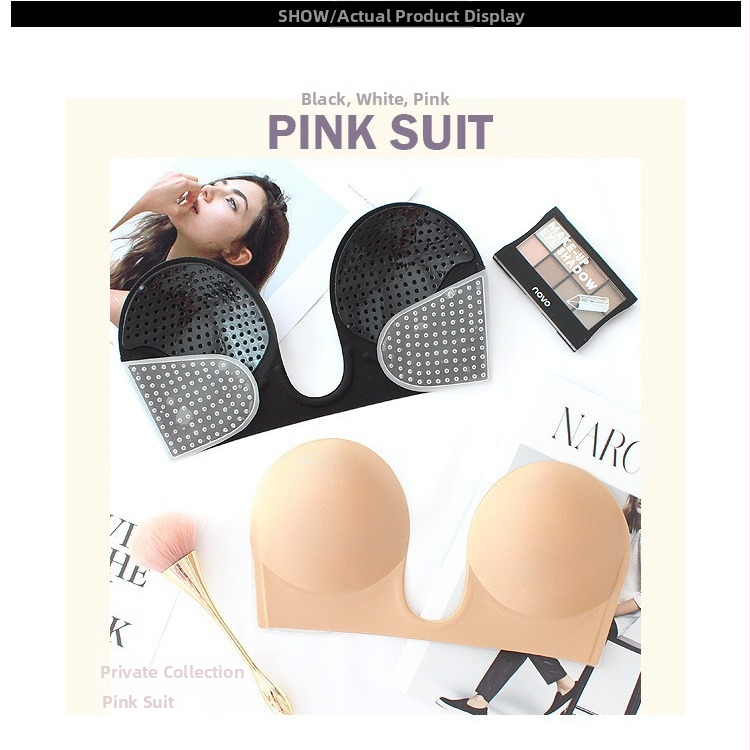 Sügav V-kujuline õhuke ülestõmmatav hingav libisemiskindel pulmakleit spetsiaalne ühes tükis terasest rõngas õmblusteta nähtamatu rinnalapp