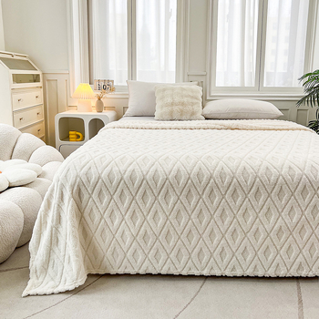 Határokon átnyúló közvetlen szállítás Taft Kis Rombusz Jacquard Takaró Korall Bársony Irodai Szundikáló Takaró Légkondicionáló Takaró Nagykereskedelem