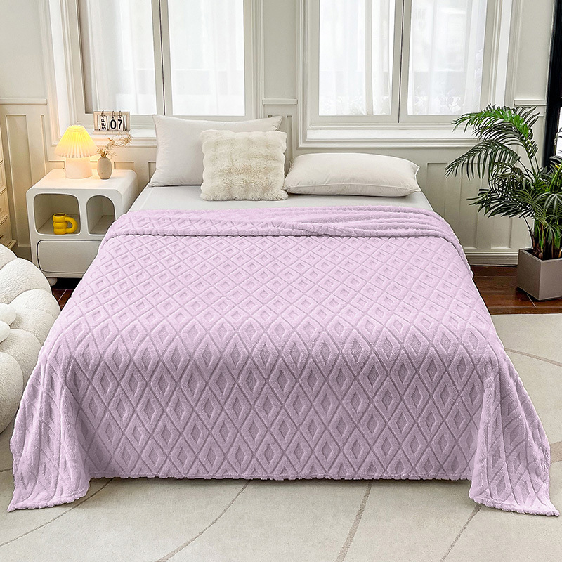 Határokon átnyúló közvetlen szállítás Taft Kis Rombusz Jacquard Takaró Korall Bársony Irodai Szundikáló Takaró Légkondicionáló Takaró Nagykereskedelem