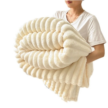 „Nordic Winter Rabbit“ pliušinis biuro storas antklodė su oro kondicionieriumi, snapo užklotas, sofos užvalkalas, dryžuotas antklodė su skersiniais kraštais