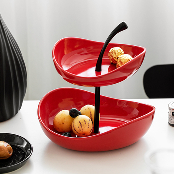 Lengva, prabangi, aukštos klasės keraminė vaisių lėkštė, namų svetainės kavos staliukas, užkandžių lėkštė, užkandžių lėkštė, grožio salono vaisių lėkštė, virvelinė lėkštė