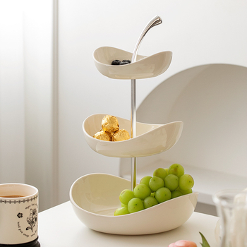 Lengva, prabangi, aukštos klasės keraminė vaisių lėkštė, namų svetainės kavos staliukas, užkandžių lėkštė, užkandžių lėkštė, grožio salono vaisių lėkštė, virvelinė lėkštė