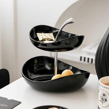 Lengva, prabangi, aukštos klasės keraminė vaisių lėkštė, namų svetainės kavos staliukas, užkandžių lėkštė, užkandžių lėkštė, grožio salono vaisių lėkštė, virvelinė lėkštė