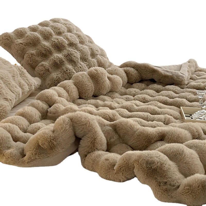Toskanos imitacijos triušio kailio trumpa vilnos laisvalaikio užtiesalo antklodė, lengva, prabangi, pažangi sofos antklodė, minkšta, šilta vilnos antklodė miegamajam