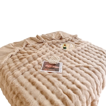 Ελαφριά πολυτελής κουβέρτα βελούδου με φούσκα κουνελιού, χειμωνιάτικη παχιά κουβέρτα με κοραλλιογενές φλις, κουβέρτα υπνάκου, κουβέρτα καναπέ-ποδιού, κουβέρτα κλιματισμού