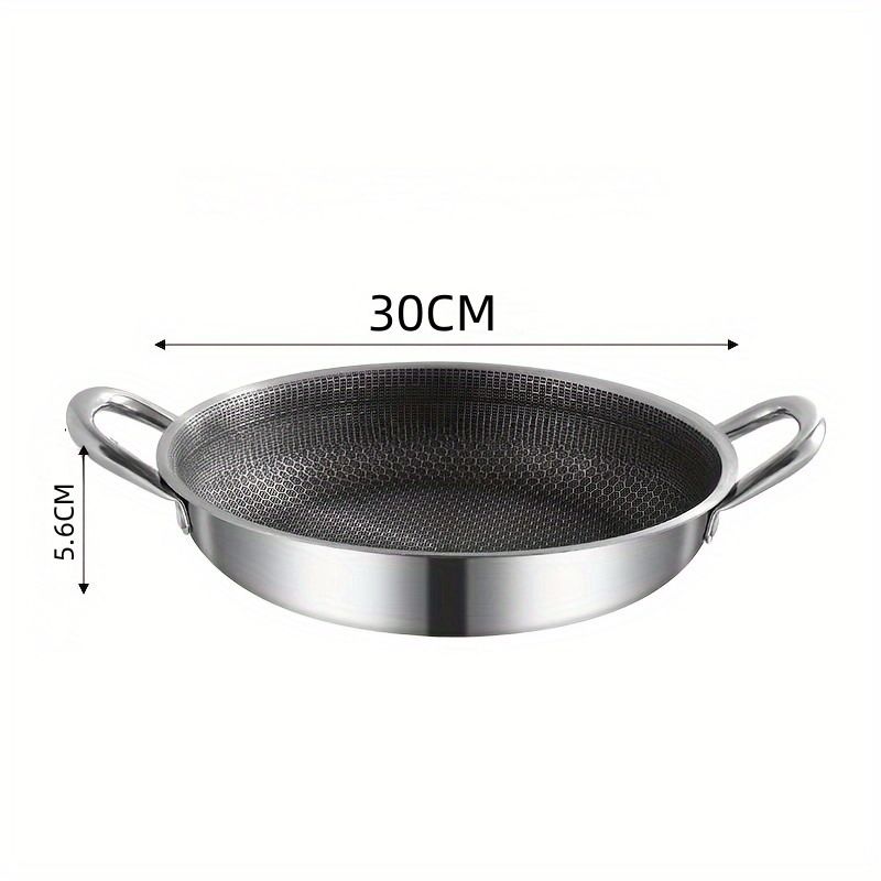 „CrossBorder“ nerūdijančio plieno „Wok“ buitinė neprideganti keptuvė be dangos, „Wok“ indukcinės viryklės keptuvė