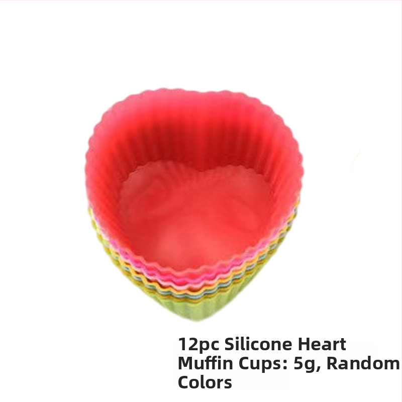 7 cm silikoonist kõrvitsa-muffinivormid, südamekujulised, tähekujulised, ristkülikukujulised, roosilillekujulised, ümmargused koogivormid