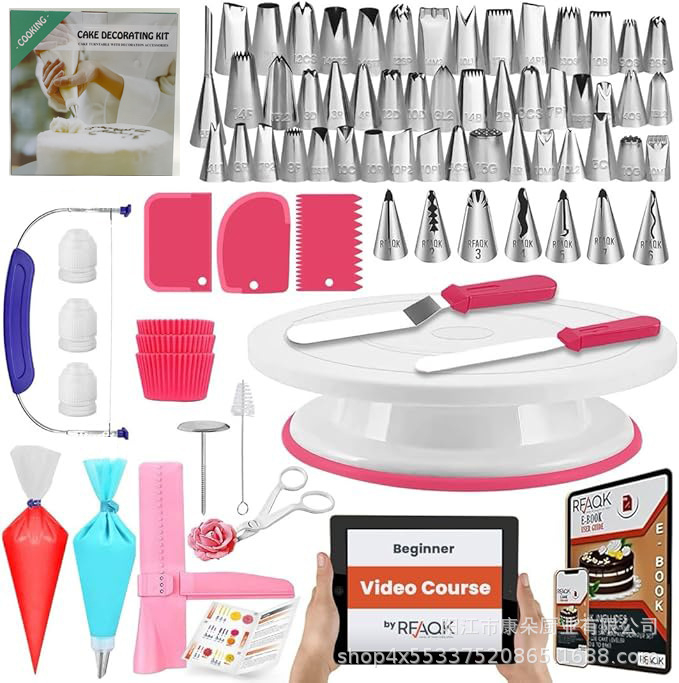 „Amazon“ 90 dalių torto kostiumo kepimo vamzdelių snapelio kostiumo torto kremo mentele kepimo dekoracijos