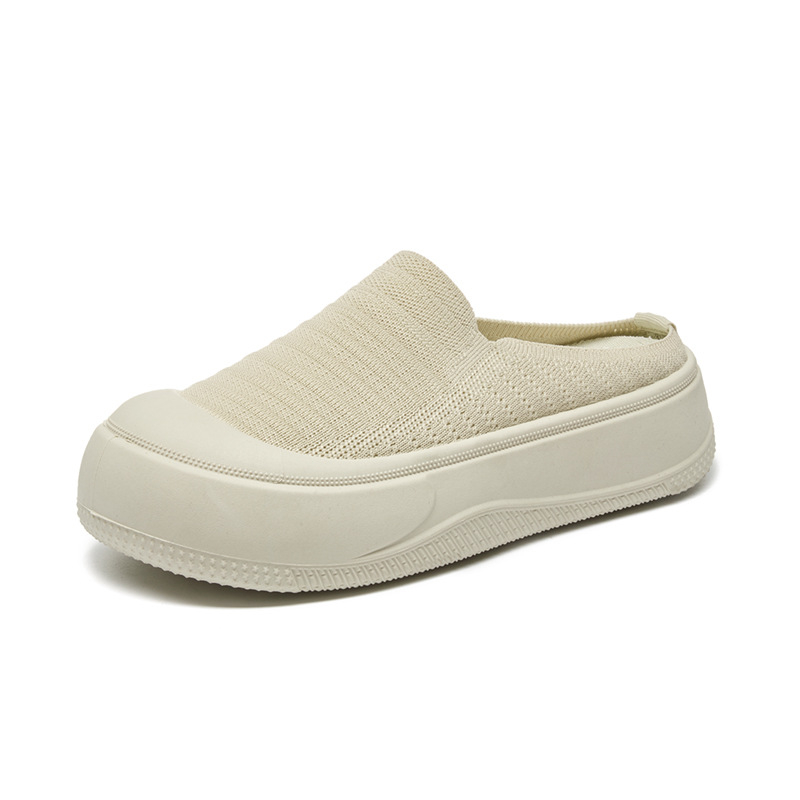 2025 Nyári Új Stílusú, Légykapott, Zárt Orrú, Félkosáros, Puha, Rugalmas, Vastag Talpú, Divatos, Magasságnövelő Papucsok, Divat, Lélegző, Hétköznapi, Nagykereskedelmi