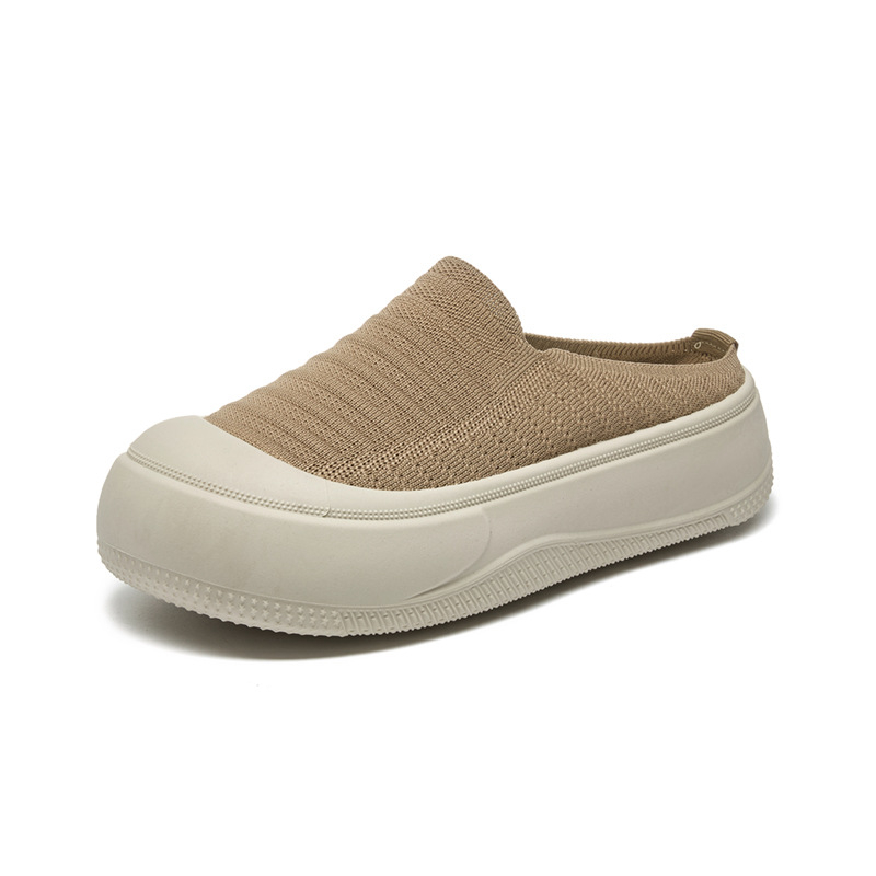 2025 Nyári Új Stílusú, Légykapott, Zárt Orrú, Félkosáros, Puha, Rugalmas, Vastag Talpú, Divatos, Magasságnövelő Papucsok, Divat, Lélegző, Hétköznapi, Nagykereskedelmi