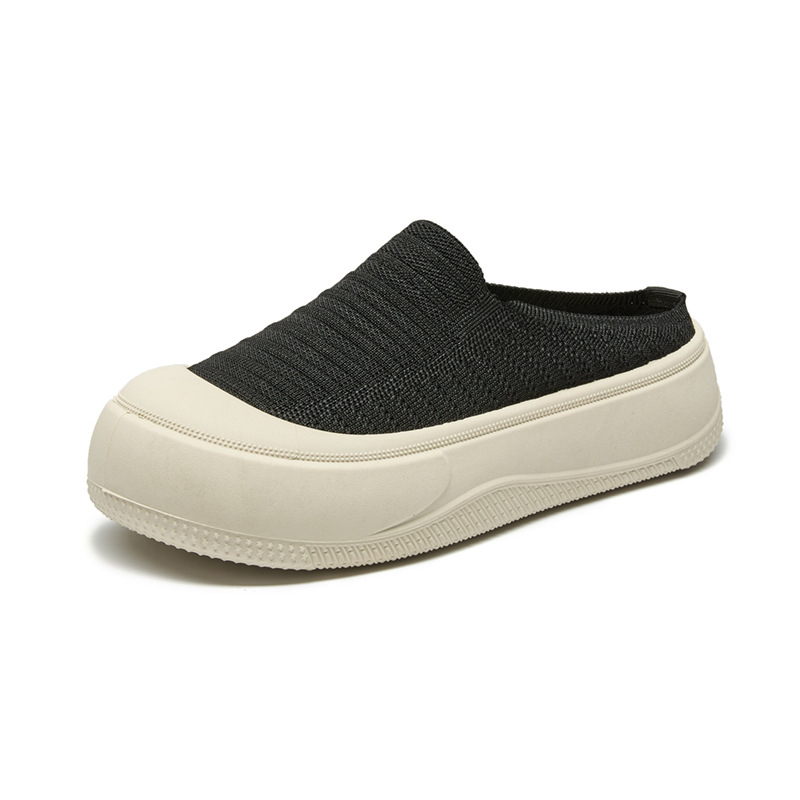 2025 Nyári Új Stílusú, Légykapott, Zárt Orrú, Félkosáros, Puha, Rugalmas, Vastag Talpú, Divatos, Magasságnövelő Papucsok, Divat, Lélegző, Hétköznapi, Nagykereskedelmi