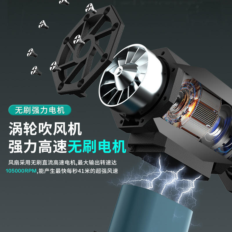 Violent Turbo Fan Brzi kompresorski usisavač za prašinu Ručni bežični mini prijenosni Violent Fan