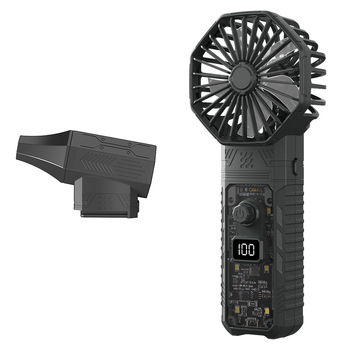 Διπλός πολυλειτουργικός ανεμιστήρας στροβίλου με διπλή κεφαλή, φυσώντας σκόνη με φωτισμό φόρτισης, εξωτερικός φορητός ανεμιστήρας υψηλής ταχύτητας ταξιδιού, έτοιμος προς πώληση