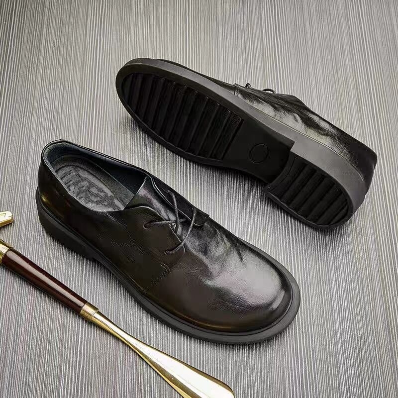 Valódi bőr üzleti alkalmi cipők férfi cipők őszi lélegző ifjúsági fűzős alkalmi cipők téli polár béléssel meleg bőrcipő férfiaknak