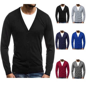 Cardigan tricotat pentru bărbați, culoare solidă, transfrontalieră, 2021, toamnă și iarnă, nou, Cardigan tricotat, AliExpress, la modă, casual, tricotat, pulover pentru bărbați