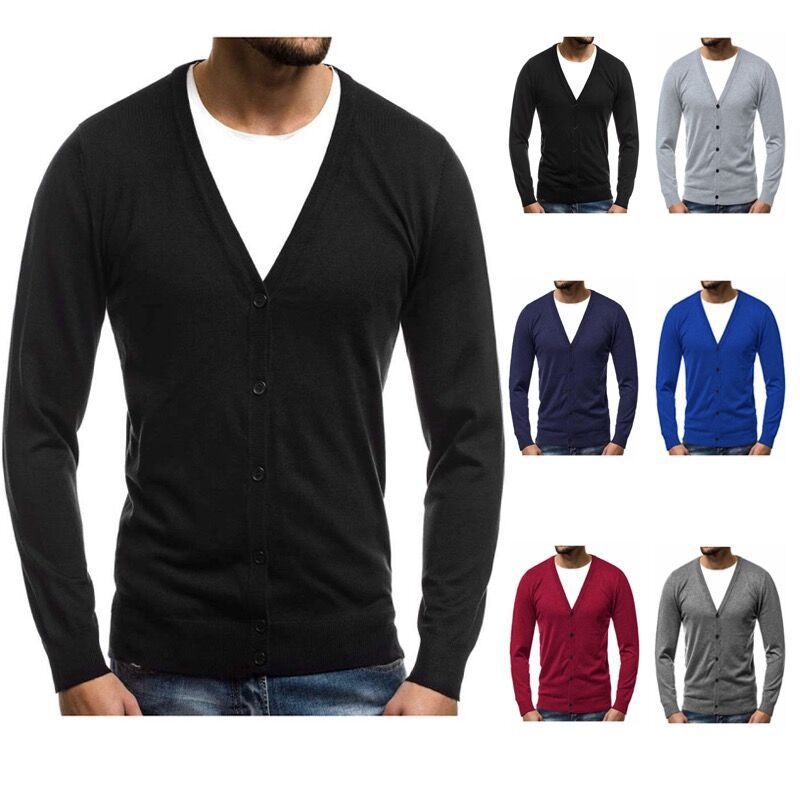 Cardigan tricotat pentru bărbați, culoare solidă, transfrontalieră, 2021, toamnă și iarnă, nou, Cardigan tricotat, AliExpress, la modă, casual, tricotat, pulover pentru bărbați