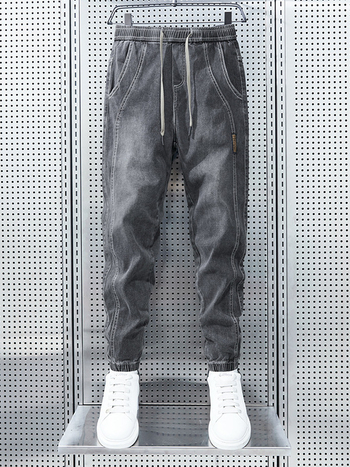 Tiktok Super Hot Leg Дънки, еластични, Four Seasons, универсални, модни, в стил Хонконг, ежедневни, Harlan панталони за момчета