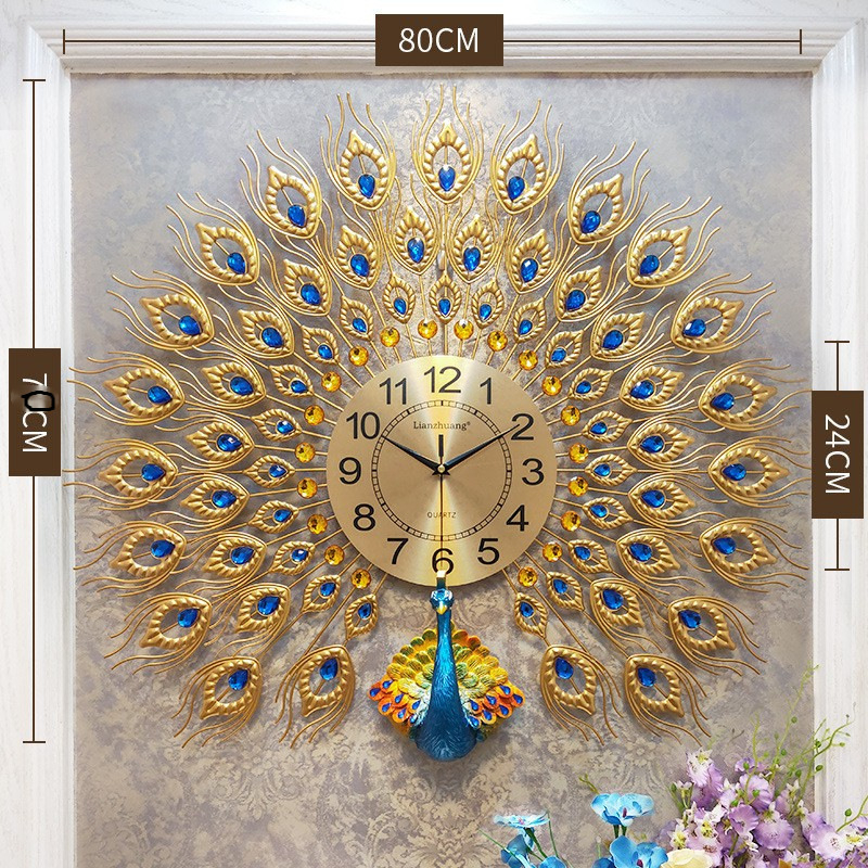 Gyárilag közvetlen páva falióra nappali otthoni divat kreatív óra némítás egyszerű dekoráció európai óra