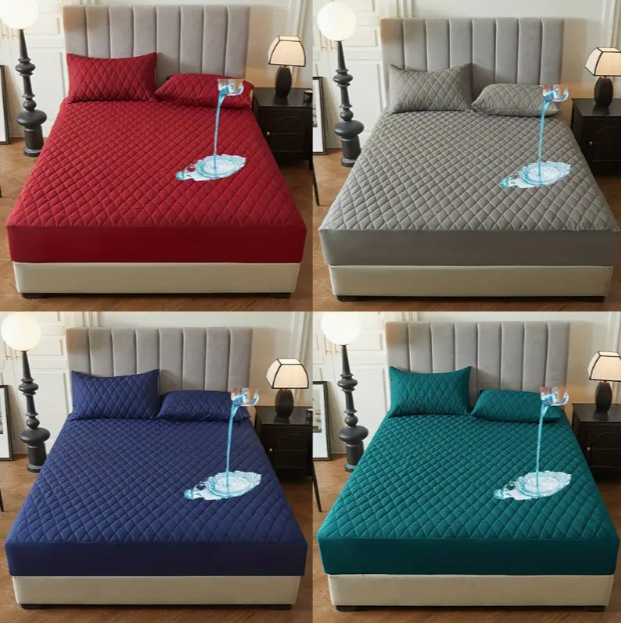 Αδιάβροχο κάλυμμα κρεβατιού με διαμάντια και καπιτονέ, αδιάβροχο προστατευτικό στρώματος