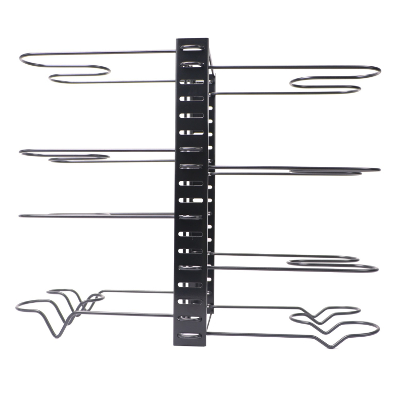 Поставка за съхранение на тенджери, специално проектирана за тенджери, двустранна поставка за тенджери, кухненско съхранение, лесна за разглобяване и сглобяване, вертикална поставка за тенджери от желязна тел, многофункционално съхранение