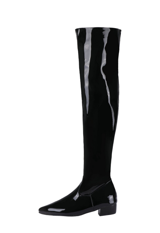 Hosszú csizmák őszi és téli cukorka színű vastag sarok középmagas sarok divatos személyre szabott gyönyörű női nagy méretű térdig érő csizma hosszú csizma