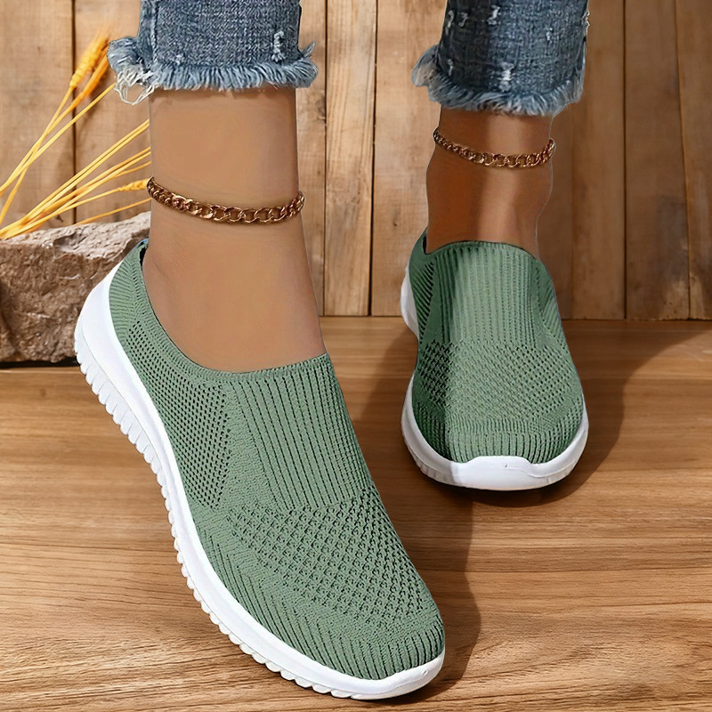 Moteriški batai 2025 m. Didelio dydžio medžiaginiai batai Užsienio prekyba Moteriški batai Kvėpuojantys, megzti batai su minkštu padu, laisvalaikio mamos batai, kvėpuojantys ir patogūs