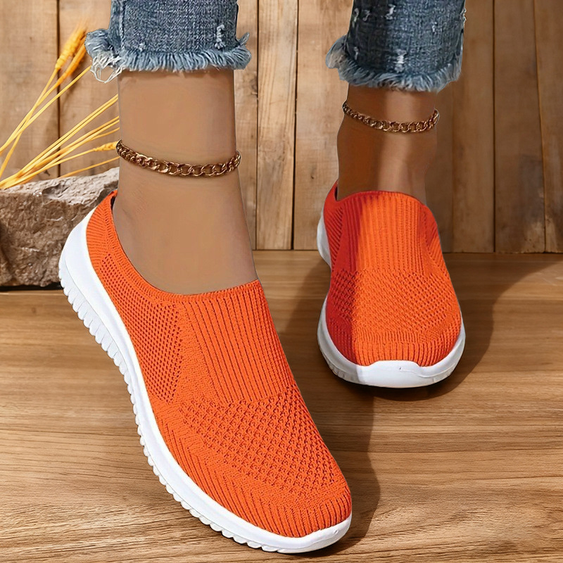 Moteriški batai 2025 m. Didelio dydžio medžiaginiai batai Užsienio prekyba Moteriški batai Kvėpuojantys, megzti batai su minkštu padu, laisvalaikio mamos batai, kvėpuojantys ir patogūs