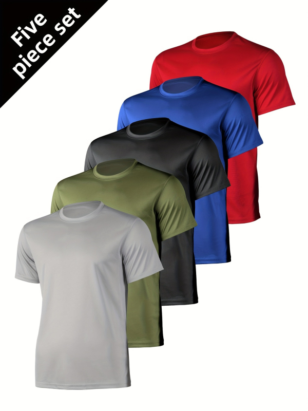 Férfi Határokon átnyúló Nyári Póló Gyorsan száradó Légáteresztő Rövid ujjú Nyári Sport Izzadságnedvszívó Egyszínű Napi Hálós Jég Selyem Sense