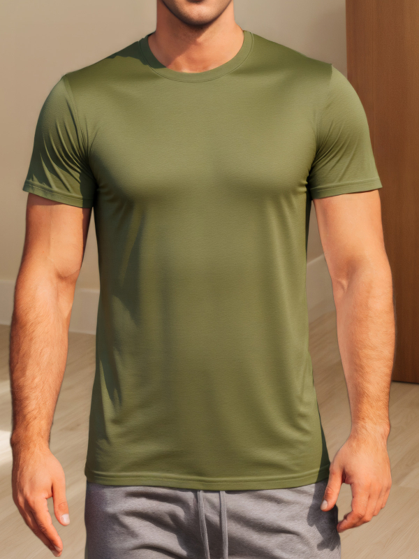 Férfi Határokon átnyúló Nyári Póló Gyorsan száradó Légáteresztő Rövid ujjú Nyári Sport Izzadságnedvszívó Egyszínű Napi Hálós Jég Selyem Sense