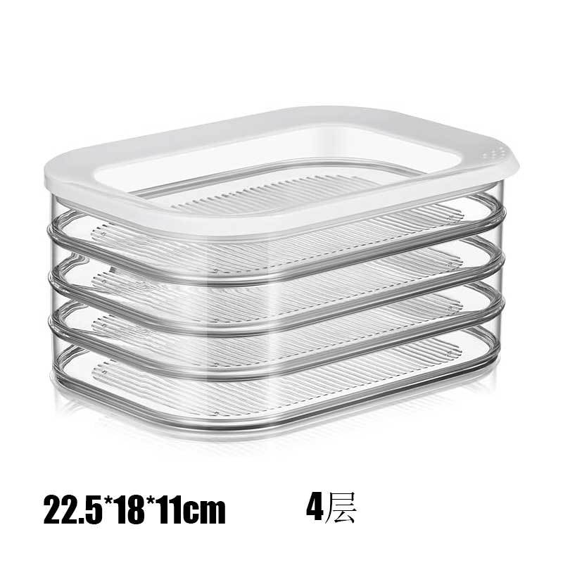 Határokon átnyúló raktáron lévő szalonnás hűtött tárolódoboz fedéllel, élelmiszeripari minőségű fagyasztott konyhai hűtőszekrény speciális műanyag tárolódoboz