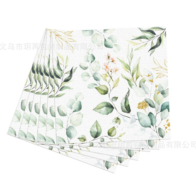 Zsálya eukaliptusz levelek születésnap esküvő babaváró eldobható papír tányér pohár pe terítő húzható zászlókészlet