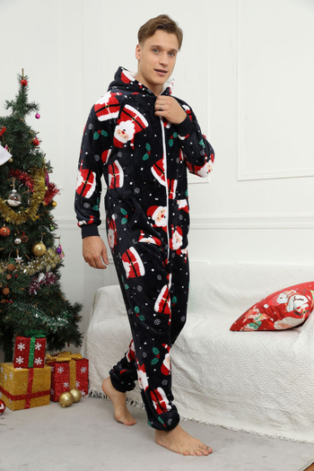 2021. aasta Euroopa ja Ameerika põlvkond. Amazoni piiriülesed meeste jõulutrükiga flanell-jumpsuit-pidžaamad, koduriided.