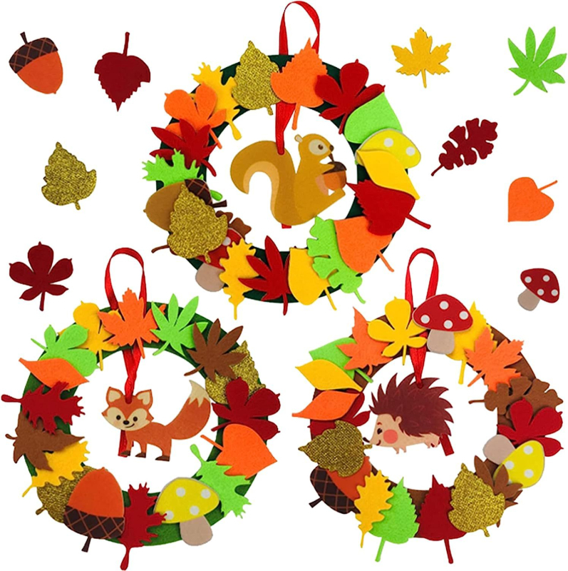 Filcana tkanina Životinjski ukras Mali privjesak Novi crtani netkani privjesak s motivom ježa Jesenja tema za zabavu