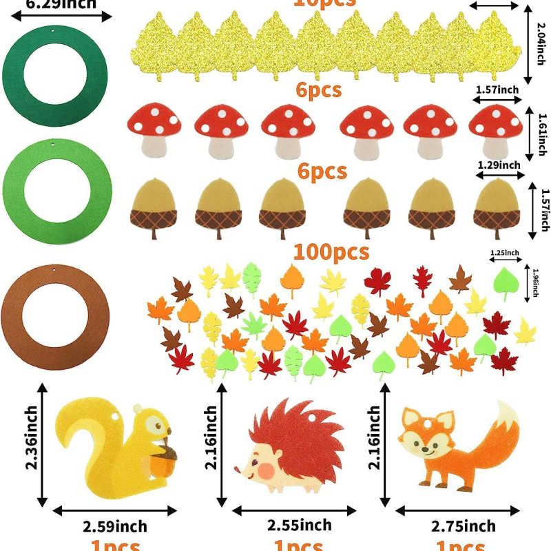 Filcana tkanina Životinjski ukras Mali privjesak Novi crtani netkani privjesak s motivom ježa Jesenja tema za zabavu