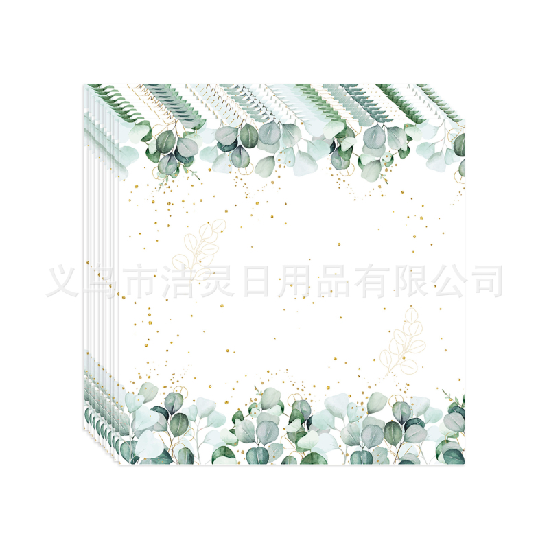 Új Yucalyptus arany bébilevél zsálya papírpohár papírtányér papírtörlő babaváró buli étkészlet