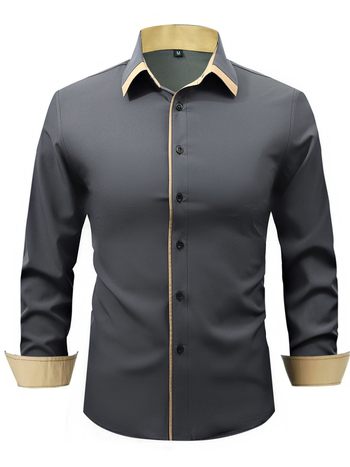 Határokon átnyúló külkereskedelemmel foglalkozó új férfi hosszú ujjú ing, divatos, vékony, üzleti casual ing, európai méretű férfi kabát