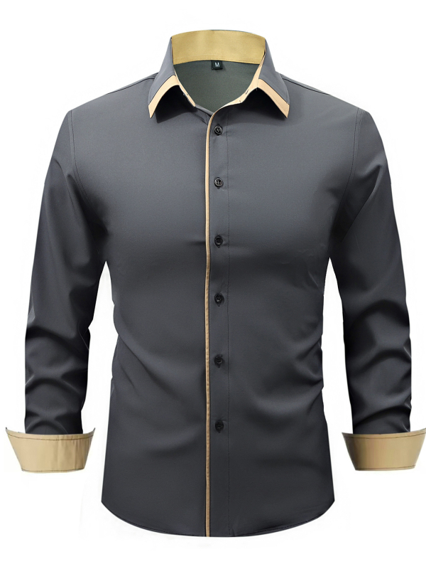 Határokon átnyúló külkereskedelemmel foglalkozó új férfi hosszú ujjú ing, divatos, vékony, üzleti casual ing, európai méretű férfi kabát