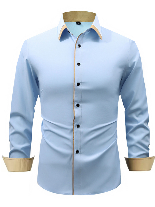 Határokon átnyúló külkereskedelemmel foglalkozó új férfi hosszú ujjú ing, divatos, vékony, üzleti casual ing, európai méretű férfi kabát