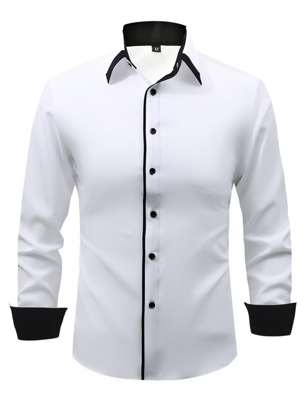 Határokon átnyúló külkereskedelemmel foglalkozó új férfi hosszú ujjú ing, divatos, vékony, üzleti casual ing, európai méretű férfi kabát