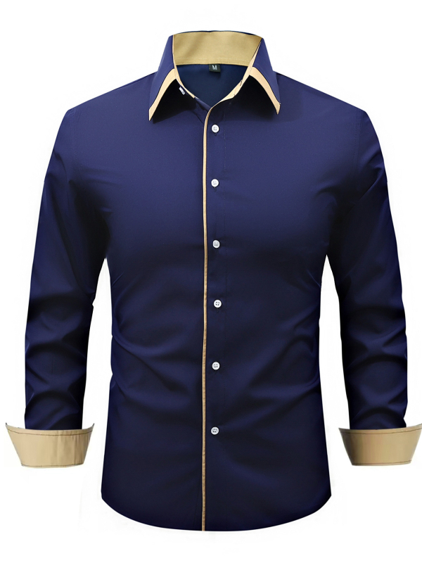 Határokon átnyúló külkereskedelemmel foglalkozó új férfi hosszú ujjú ing, divatos, vékony, üzleti casual ing, európai méretű férfi kabát