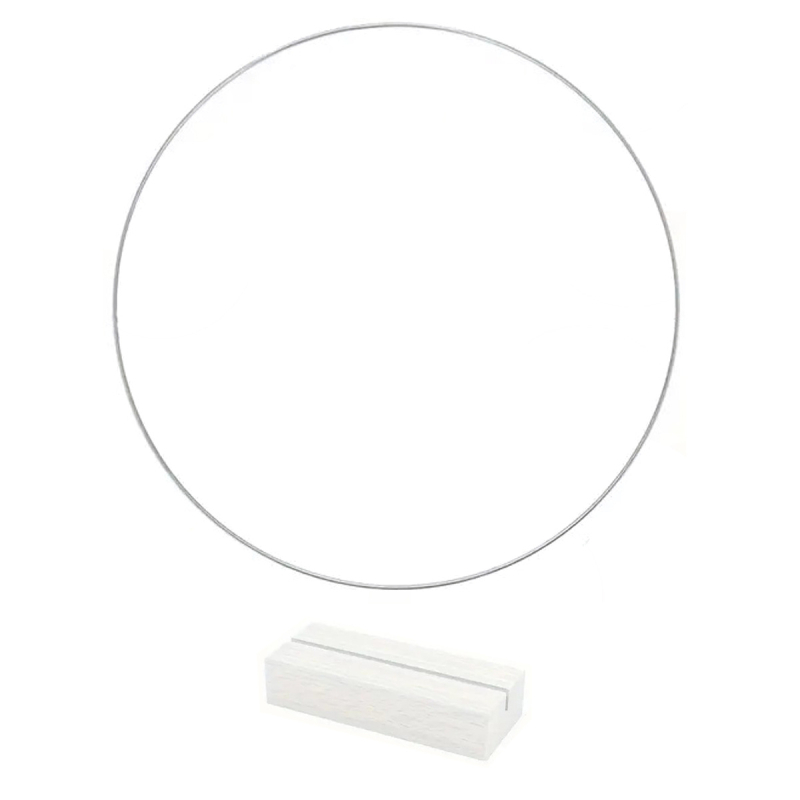 Inel de fier pentru coroană cu bază din lemn, coroană DIY, ornamente de nuntă pentru birou, în stoc, etichetare pentru păr de zi