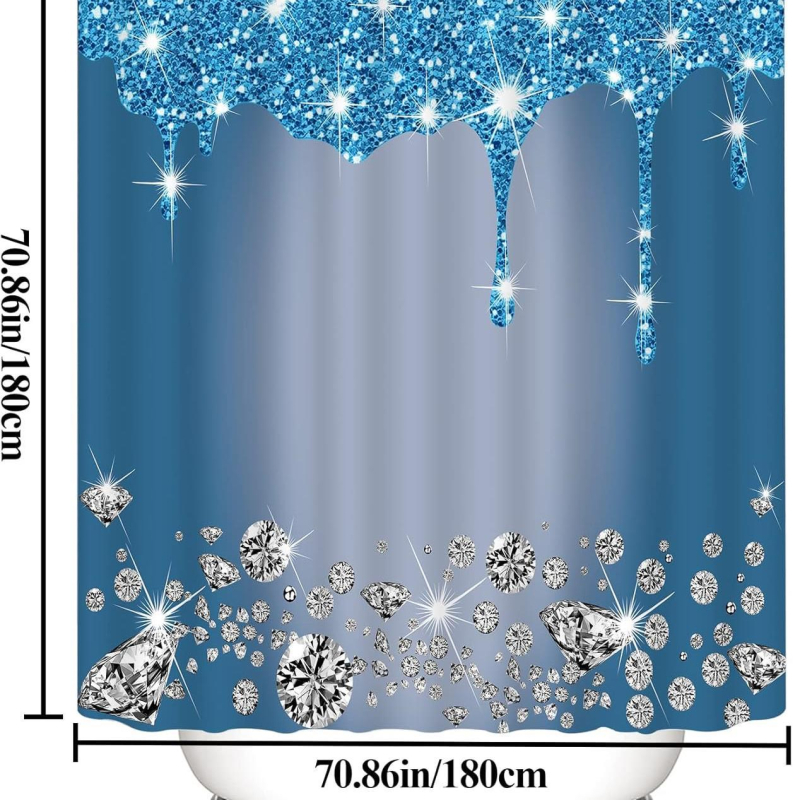 4 sädelevat teemantsinist sädelevat dušikardinat, U-kujuline libisemiskindel matt, tualett-istme vannimati kaunistus