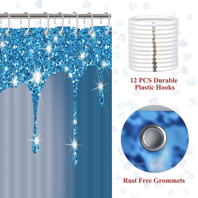 4 sädelevat teemantsinist sädelevat dušikardinat, U-kujuline libisemiskindel matt, tualett-istme vannimati kaunistus