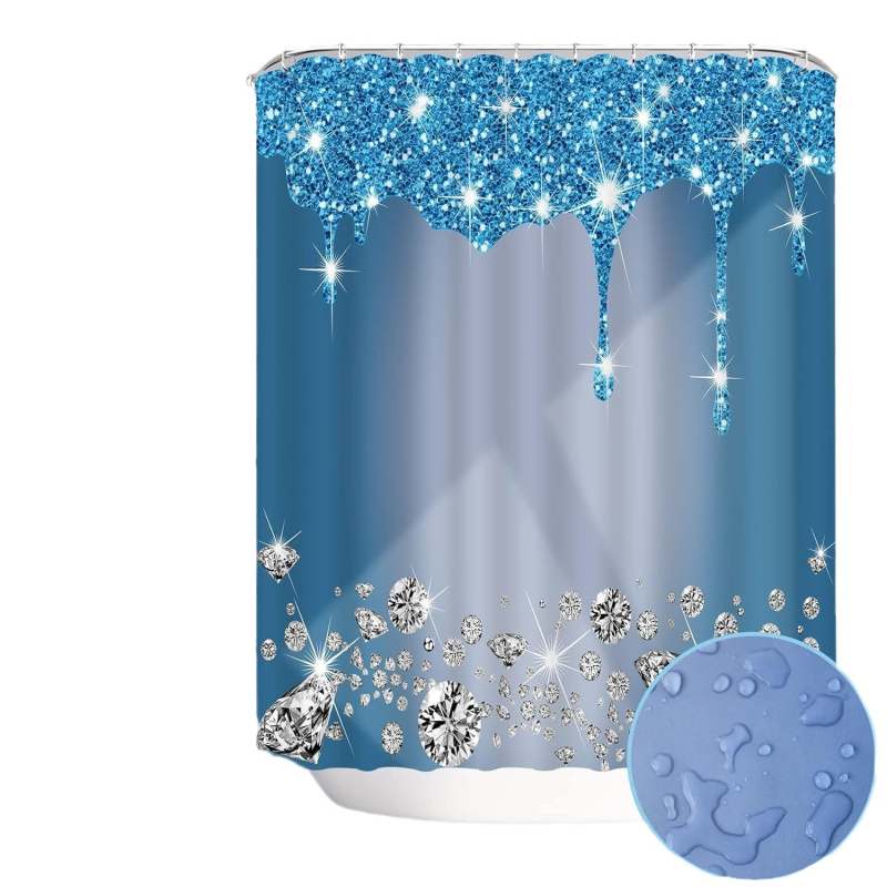 4 sädelevat teemantsinist sädelevat dušikardinat, U-kujuline libisemiskindel matt, tualett-istme vannimati kaunistus