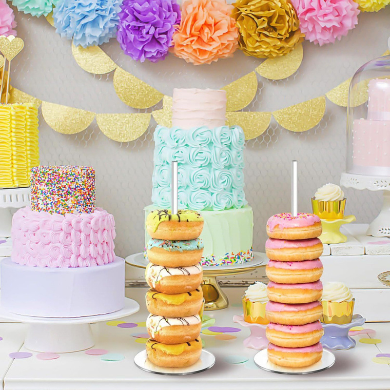 Akrilo spurgų stovas desertų demonstracinis stovas užkandžių duonos pardavimo stovas vestuvių šventės reikmenys papuošalai