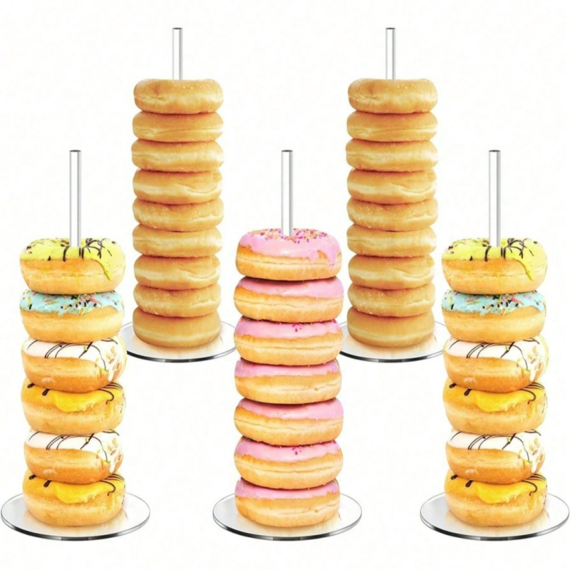 Akrilo spurgų stovas desertų demonstracinis stovas užkandžių duonos pardavimo stovas vestuvių šventės reikmenys papuošalai