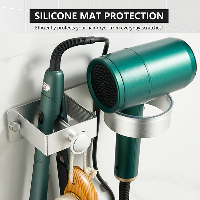 Plaukų džiovintuvo stovas, vonios kambario garbanojimo lygintuvo laikymo stovas, plaukų tiesintuvas be smūgių, elektrinis įtvaras, lyginimo lentos laikiklis, sieninis pakabinimas