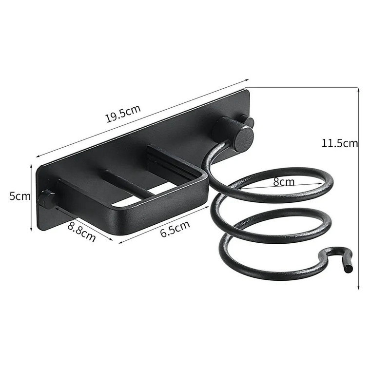 Plaukų džiovintuvo stovas, vonios kambario garbanojimo lygintuvo laikymo stovas, plaukų tiesintuvas be smūgių, elektrinis įtvaras, lyginimo lentos laikiklis, sieninis pakabinimas